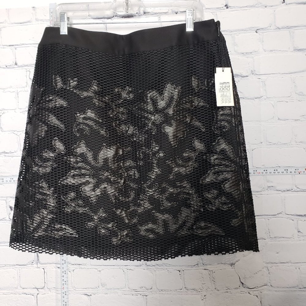 Etcetera Mesh Floral Black Skirt NWT size 14 gorgeous and unique